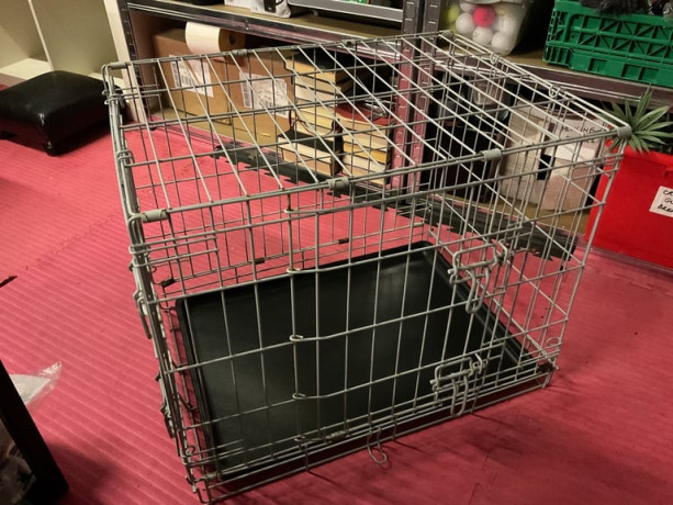 small-grey-dog-cage-two-2-door-metal-enclosure-crate-puppy-small-breed-dog-big-0