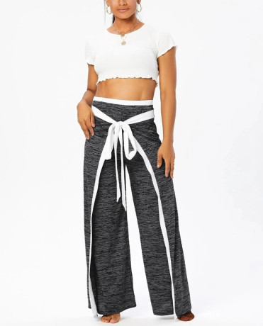 new-dark-grey-marl-and-white-wrap-wide-leg-pants-trousers-size-18post-or-collect-big-0