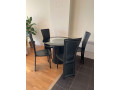 great-condition-modern-black-glass-dining-table-with-4-chairs-small-0